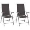 Cadeiras de jardim dobráveis 2 pcs textilene preto