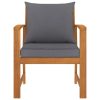 Cadeiras jardim 2 pcs c/ almofadões cinza-escuro acácia maciça - Image 2