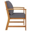 Cadeiras jardim 2 pcs c/ almofadões cinza-escuro acácia maciça - Image 3