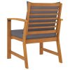 Cadeiras jardim 2 pcs c/ almofadões cinza-escuro acácia maciça - Image 4