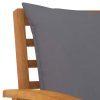 Cadeiras jardim 2 pcs c/ almofadões cinza-escuro acácia maciça - Image 5