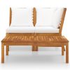 3 pcs conjunto lounge jardim c/ almofadões cor creme acácia - Image 2