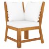 3 pcs conjunto lounge jardim c/ almofadões cor creme acácia - Image 3