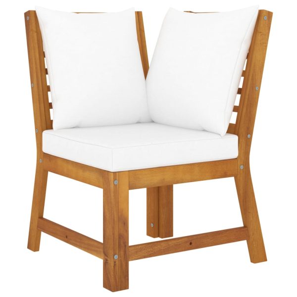 3 pcs conjunto lounge jardim c/ almofadões cor creme acácia - Image 3