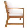 Banco de jardim 114,5 cm com almofadão cor creme acácia maciça - Image 3