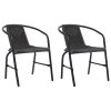 Cadeiras de jardim 2 pcs vime plástico e aço 110 kg