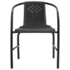 Cadeiras de jardim 2 pcs vime plástico e aço 110 kg - Image 3
