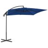Guarda-sol cantilever com poste de aço 250x250 cm azul-ciano - Image 3