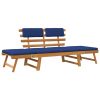 Banco de jardim com almofadões 2-em-1 190 cm acácia maciça - Image 2