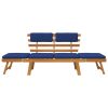 Banco de jardim com almofadões 2-em-1 190 cm acácia maciça - Image 3
