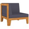 2 pcs conjunto lounge de jardim c/ almofadões acácia maciça - Image 2