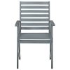 Cadeiras de jantar para jardim 3 pcs acácia maciça cinzento - Image 3