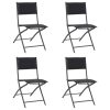 Cadeiras de exterior dobráveis 4 pcs aço e textilene