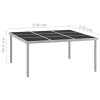 Mesa de jantar para jardim 170x170x74,5 cm vidro e aço - Image 5