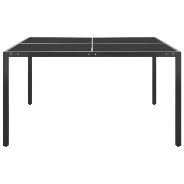 Mesa de jardim 130x130x72 cm aço e vidro antracite - Image 2