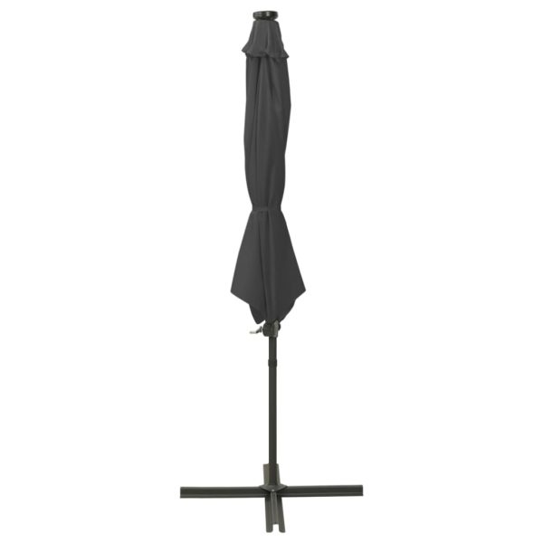 Guarda-sol cantilever c/ poste e luzes LED 300 cm antracite - Image 2
