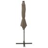 Guarda-sol cantilever c/ poste e luzes LED 300 cm cinza-acast. - Image 2
