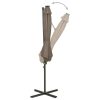 Guarda-sol cantilever c/ poste e luzes LED 300 cm cinza-acast. - Image 3