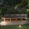 Banco de jardim 4 lugares c/ almofadão madeira de acácia maciça