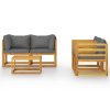 5 pcs conjunto lounge de jardim c/ almofadões acácia maciça - Image 3