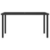 Mesa de jantar jardim 140x70x73 cm vime PE preto - Image 2