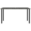 Mesa de jantar para jardim 140x70x73 cm vime PE cinzento - Image 2