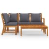 4 pcs conjunto lounge de jardim c/ almofadões acácia maciça - Image 3