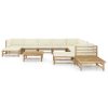 12 pcs conj. lounge p/ jardim bambu c/ almofadões branco nata - Image 2