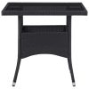 5 pcs conjunto de jantar para jardim vime PE e vidro preto - Image 3