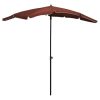 Guarda-sol de jardim com poste 200x130 cm terracota