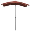Guarda-sol de jardim com poste 200x130 cm terracota - Image 2
