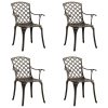Cadeiras de jardim 4 pcs alumínio fundido bronze