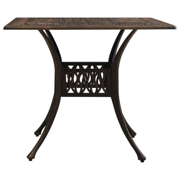 Mesa de jardim 90x90x73 cm alumínio fundido bronze - Image 2