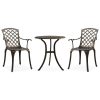 3 pcs conjunto bistrô alumínio fundido bronze