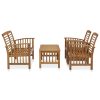 4 pcs conjunto lounge de jardim madeira de acácia maciça - Image 2