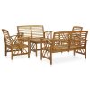 5 pcs conjunto lounge de jardim madeira de acácia maciça