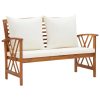 4 pcs conj. lounge jardim c/ almofadões madeira acácia maciça - Image 5