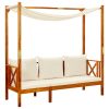 Banco de jardim com mesa e apoios de pés acácia maciça - Image 2