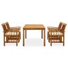 5 pcs conjunto de jantar p/ jardim c/ almofadões acácia maciça - Image 2