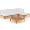 5 pcs conjunto lounge de jardim c/ almofadões acácia maciça - Image 2