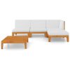 5 pcs conjunto lounge de jardim c/ almofadões acácia maciça - Image 3