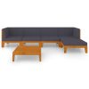 6 pcs conjunto lounge de jardim c/ almofadões acácia maciça - Image 3