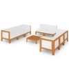 9 pcs conjunto lounge de jardim c/ almofadões acácia maciça - Image 2