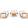 9 pcs conjunto lounge de jardim c/ almofadões acácia maciça - Image 3