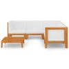 6 pcs conjunto lounge de jardim c/ almofadões acácia maciça - Image 3