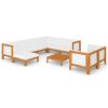 10 pcs conjunto lounge de jardim c/ almofadões acácia maciça - Image 2