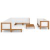 10 pcs conjunto lounge de jardim c/ almofadões acácia maciça - Image 3