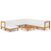 9 pcs conjunto lounge de jardim c/ almofadões acácia maciça - Image 2