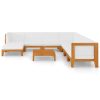 9 pcs conjunto lounge de jardim c/ almofadões acácia maciça - Image 3