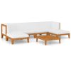 7 pcs conjunto lounge de jardim c/ almofadões acácia maciça - Image 2